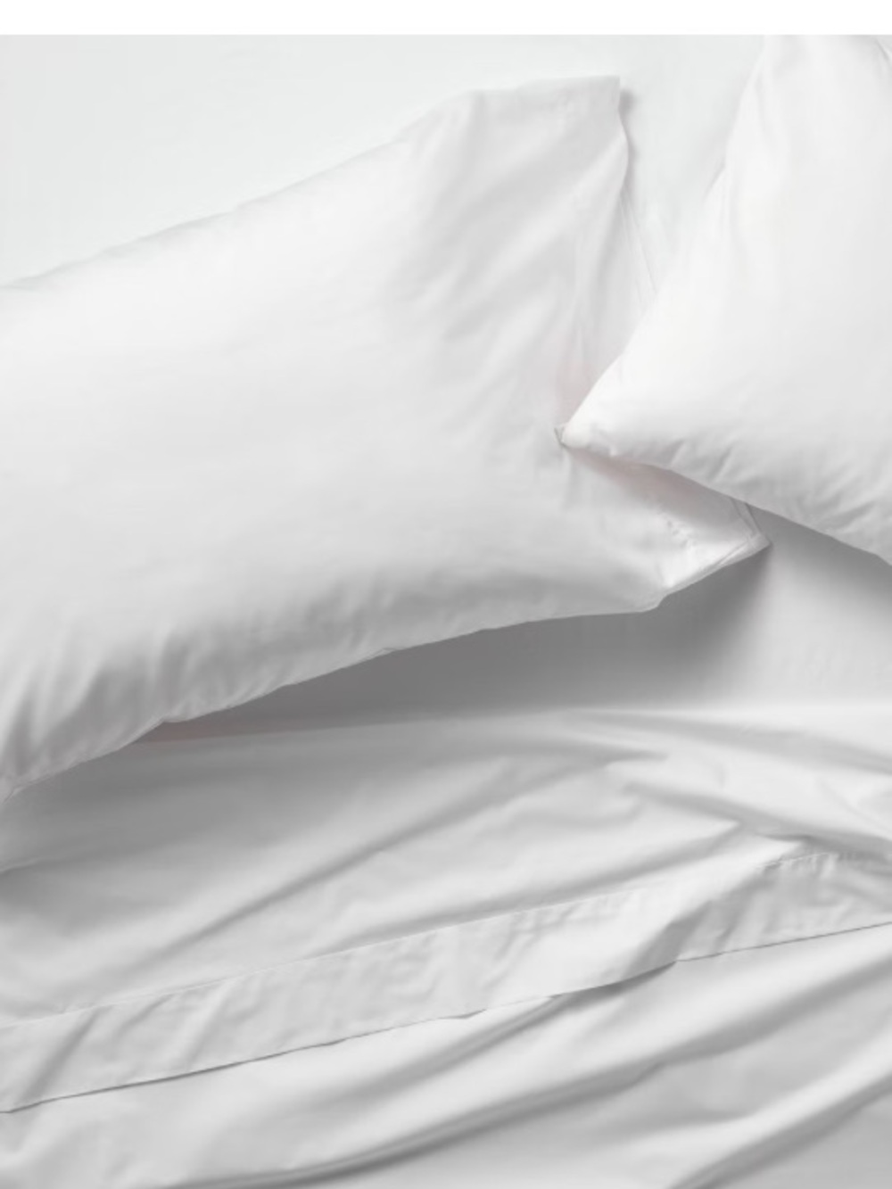 Casaluna 400 Thread Count Percale Flat Sheet and pillowcases, White, King size